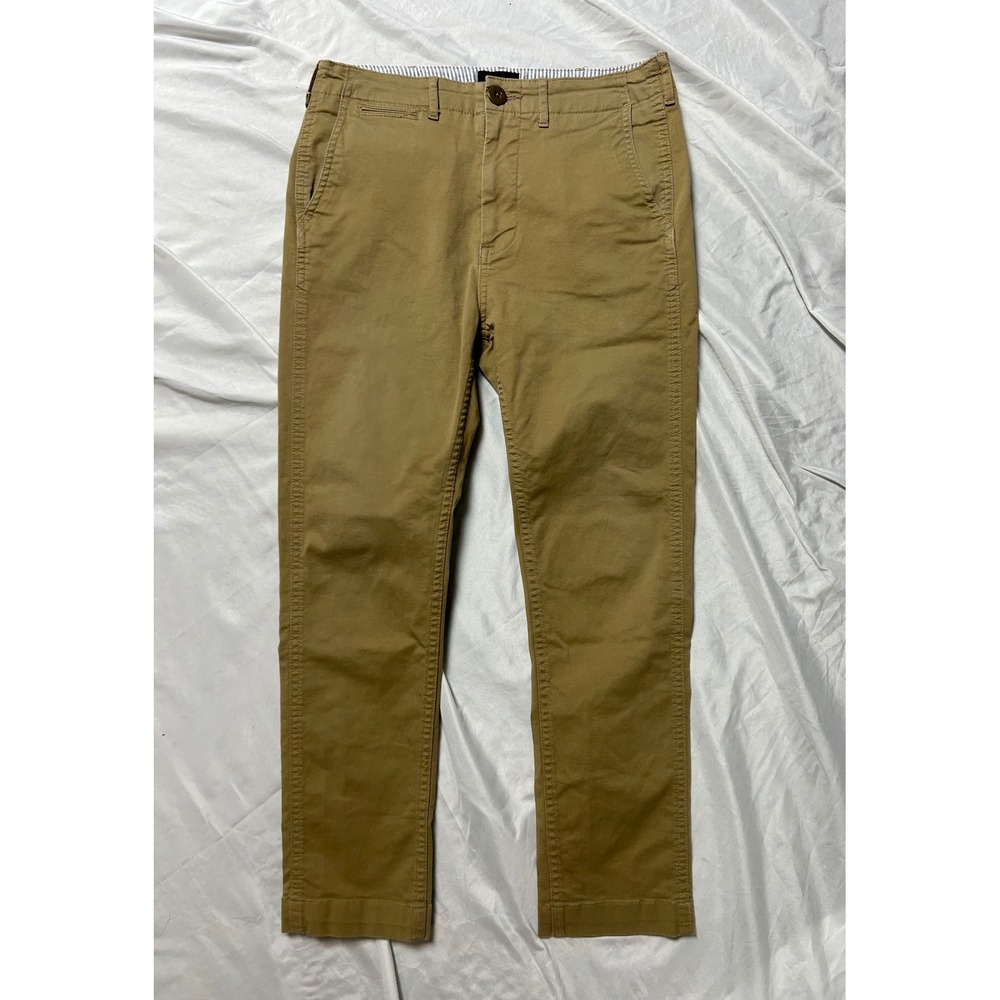 Beams Japan Mens Khaki Chino Pants Slim Fit Cotton Twill Made in Japan Size S